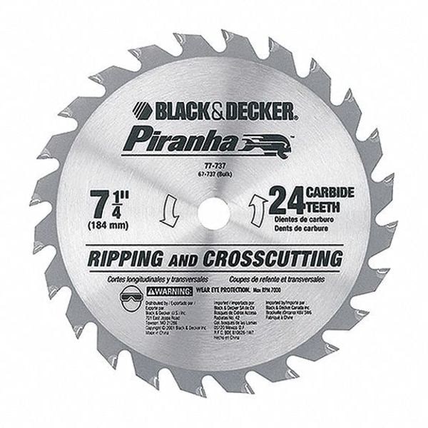 Black & Decker 7-1/4" Piranha Carbide 24T Blade - 67-737