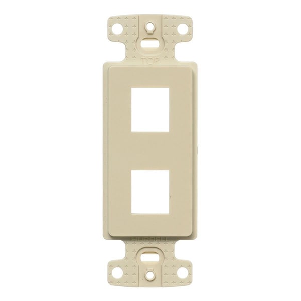 Hubbell 2 Port Decorator Keystone Frame Plate- Ivory - NS612I