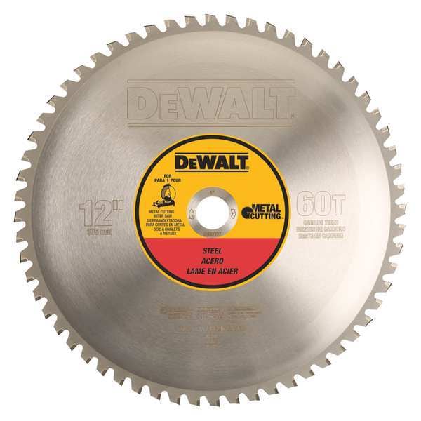 Dewalt 12" 60T Heavy Gauge Ferrous Metal Cutting 1" Arbor - DWA7737