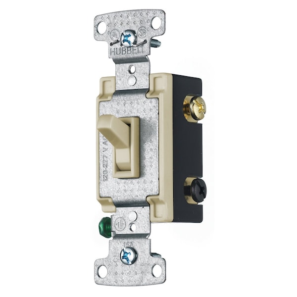Hubbell Wiring Device-Kellems TradeSelect, Switches and Lighting Controls, Residential Grade, Toggle Switches, Four Way, 15A 120V AC, Ivory - RS415I
