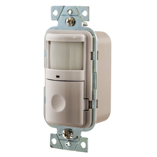 Bryant Occupancy Snsr Wall Swtch, Passive Infrared Motion Snsr, Manual/Auto On, Manual Adjust, 120/277V AC - MS2000LA