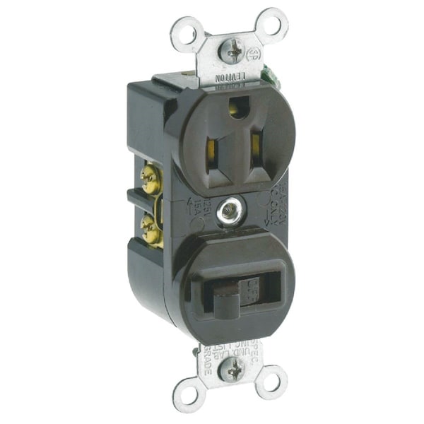 Leviton Brown 15A Heavy-Duty Switch & Outlet - S00-5225-00S