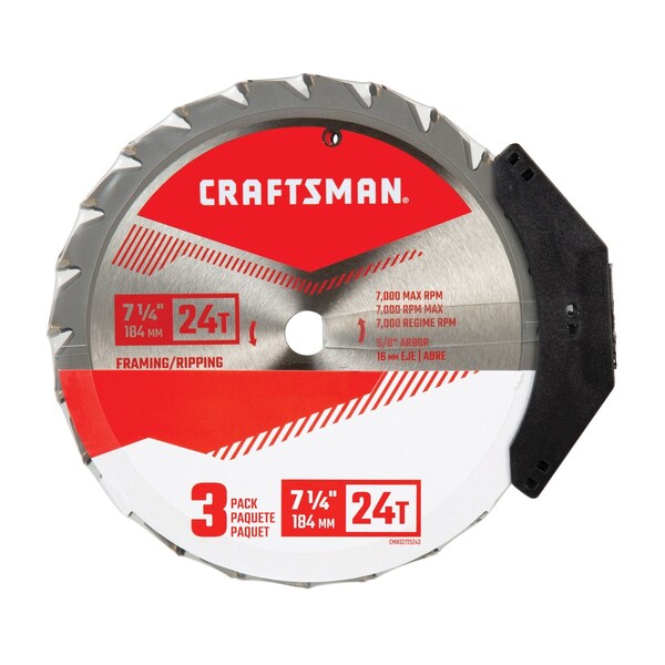 Craftsman Framing/Ripping Saw Blades, 7-1/4", PK3 - CMAS2725243