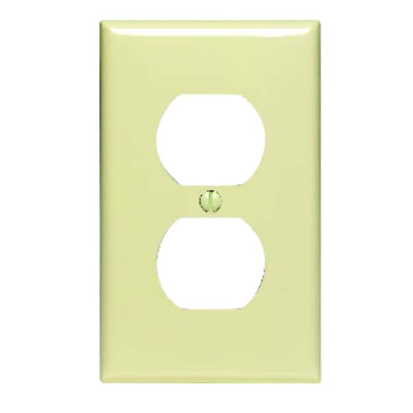 Leviton Ivory 1 gang Nylon Duplex Outlet Wall Plate - 80703-00I