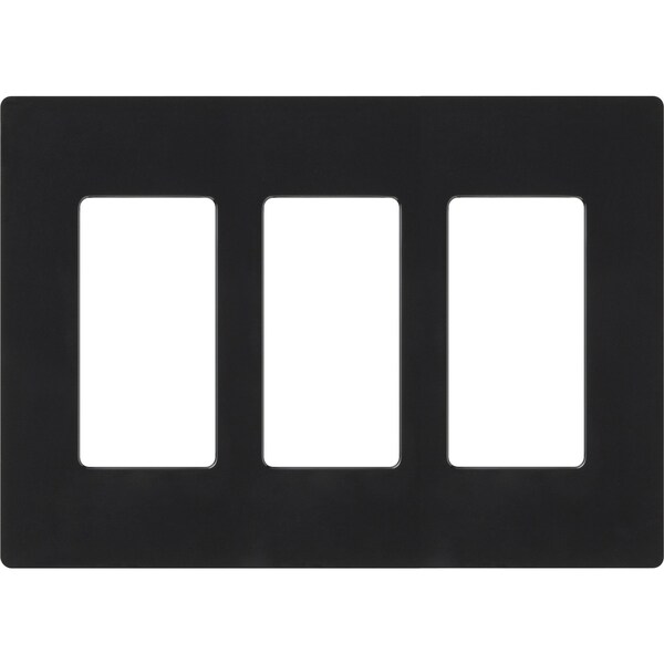 Lutron Designer Wall Plates, Number of Gangs: 3 Gloss Finish, Black - CW-3-BL