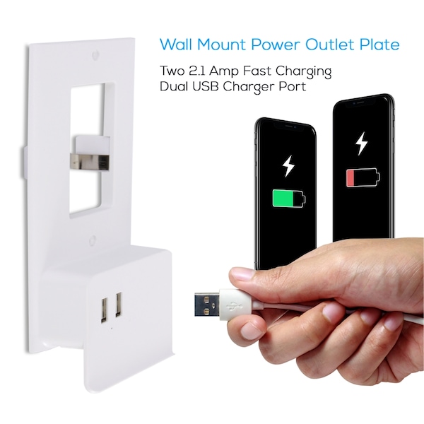 Pyle Usb Wall Plate Charger With Phone Holder - PWPLGU204