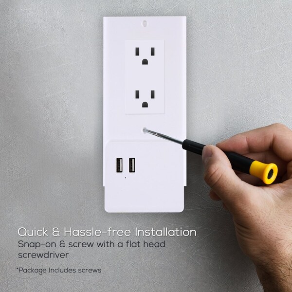 Pyle Usb Wall Plate Charger With Phone Holder - PWPLGU204