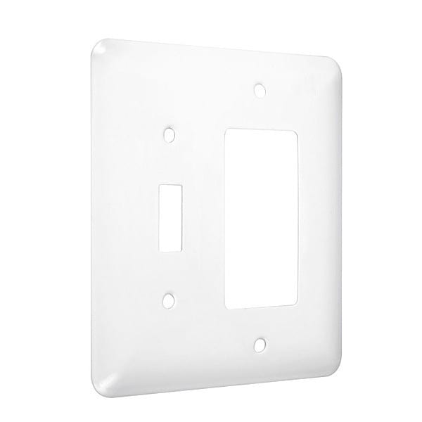 Taymac Toggle/Decorator Maxi Wall Plates, Number of Gangs: 2 Metal, Smooth Finish, White - WRW-TR