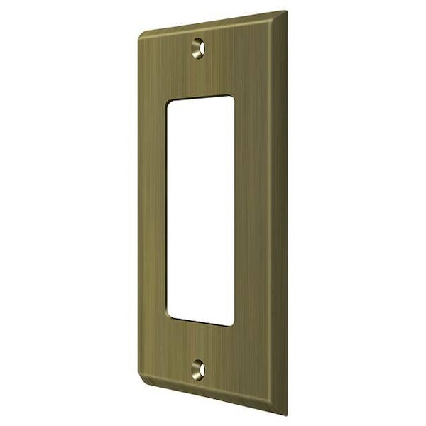 Deltana Single Rocker Switch Plate, Number of Gangs: 1 Solid Brass, Antique Brass Finish - SWP4754U5