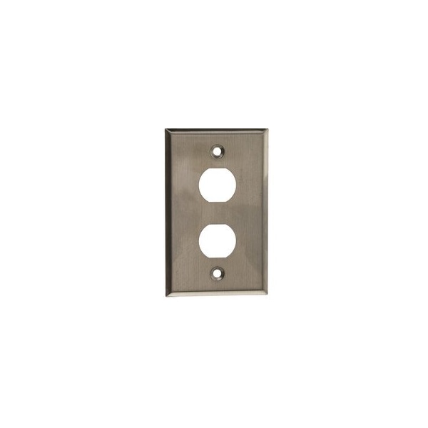 Swe-Tech 3C Outdoor Wall Plate w/ Water Seal, Stainless Steel , 2 Port, Single Gang - FWT30X8-71002