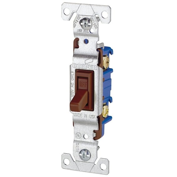 Eaton Wiring Devices SWITCH TGL QT 1P N/GRD BRN EA - 1301B