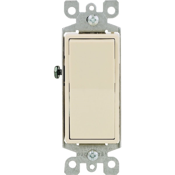 Leviton Decora Residential Grade 15 Amp Rocker Single Pole Switch, Ivory - S11-5601-2IS