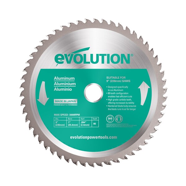 Evolution 9" Aluminum Cutting Blade, 1" Arbor - 230BLADEAL