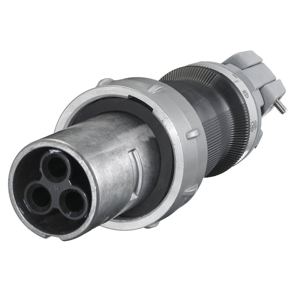 Hubbell Wiring Device-Kellems Heavy Duty Products, Insulgrip Pin and Sleeve Devices, Industrial Grade, Male, Plug, 100A 600V AC, 3-Pole 4- Wire Grounding Style 1 and Black - HBL4100PS1WR