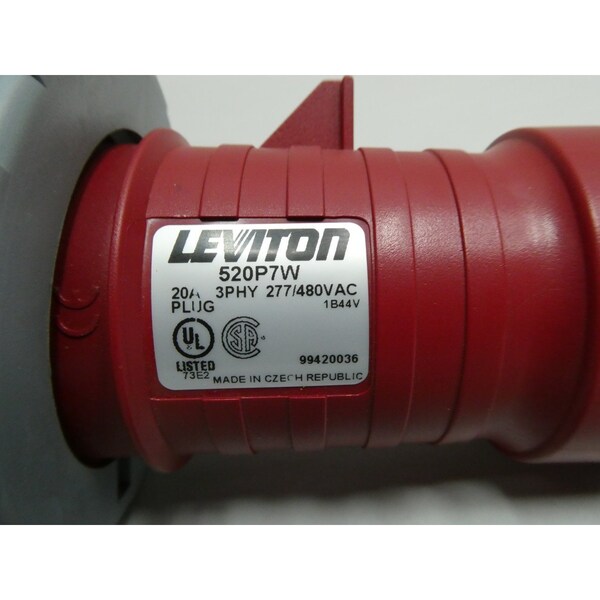 Leviton IEC PIN & SLEEVE PLUG 5W 4P 20A AMP 480V-AC PLUG - 520P7W