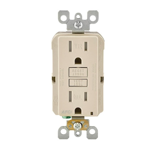 Spark R02-AFTR1-0KT 15 amp AFCI Tamper Outlet, Light Almond - SP881445