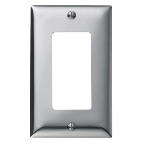 Hubbell Wiring Device-Kellems Wallplates and Boxes, Metallic Plates, 1- Gang, 1) GFCI Opening, Standard Size, Chrome Plated Steel - SCH26