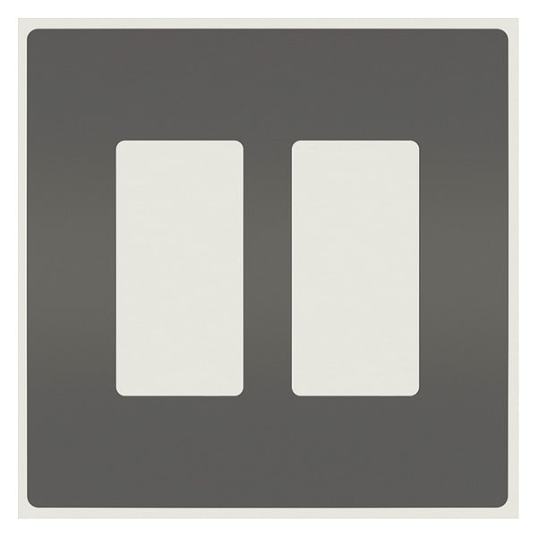 Zoro Select Rocker Wall Plate, Number of Gangs: 2 Plastic, Smooth Finish, Black - RWP262BK