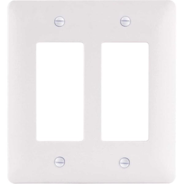 Titan3 Technology 2-Gang Decorator Plastic Wall Plate, White Textured, 5PK - TPPW-RR-5
