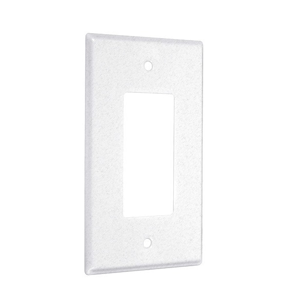 Taymac Decorator Standard Wall Plates, Number of Gangs: 1 Metal, Textured Finish, White - WTW-R