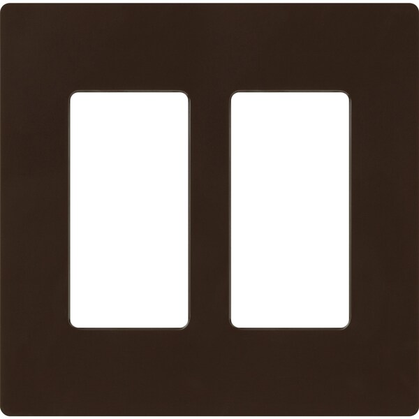 Lutron Designer Wall Plates, Number of Gangs: 2 Thermoset, Gloss Finish, Brown - CW-2-BR