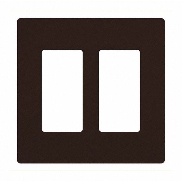 Lutron Designer Wall Plates, Number of Gangs: 2 Thermoset, Gloss Finish, Brown - CW-2-BR