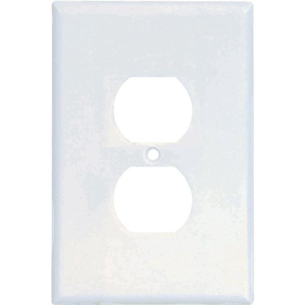 Eaton Wiring Devices Receptacle Wallplate, 514 in L, 312 in W, 1 Gang, Thermoset, White, HighGloss - 2142W-BOX