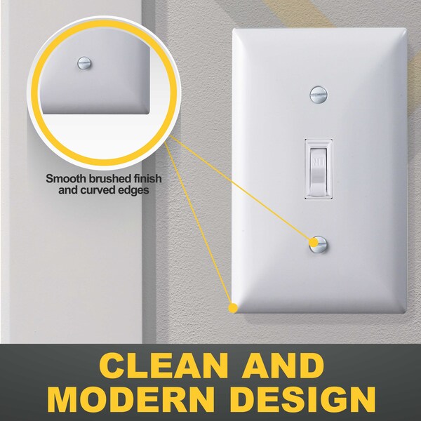Faith Standard Size 4.53in X 2.76in Polycarbonate Thermo Plastic Light Switch Plates, 1-Gang, White, 10PK - TWP1-WH-10