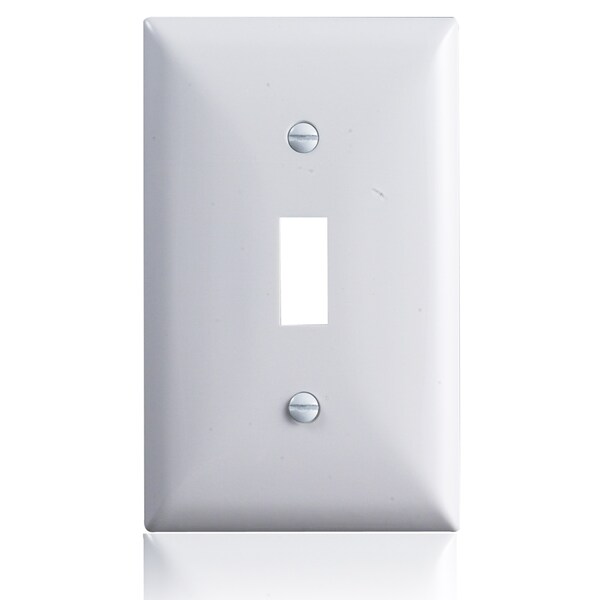 Faith Standard Size 4.53in X 2.76in Polycarbonate Thermo Plastic Light Switch Plates, 1-Gang, White, 10PK - TWP1-WH-10