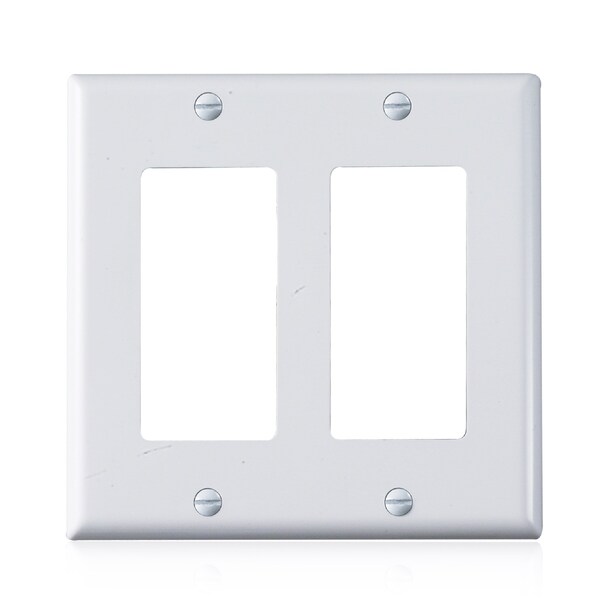 Faith Double Light Switch Cover or Outlet Wall Plate, 2-Gang 4.55 Inches x 4.63 Inches, White, 6PK - DWP2-WH-06