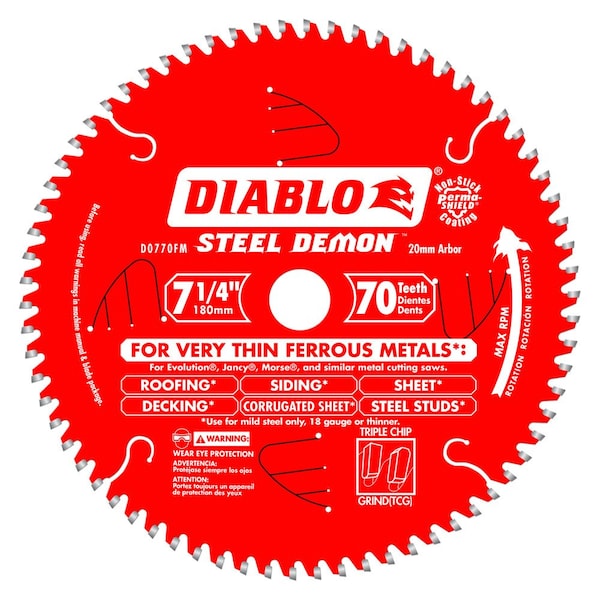 Diablo Tooth Steel Demon Carbide-Tipped Saw Bla - D0770FM