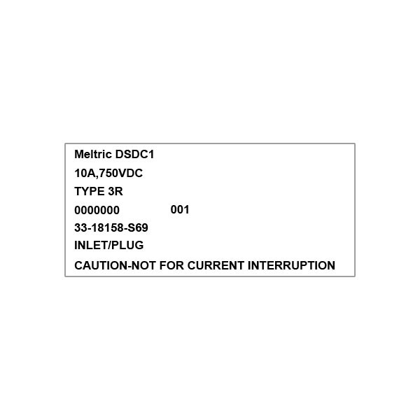 Meltric 33-18158-S69 INLET SPARE POSITION - 33-18158-S69