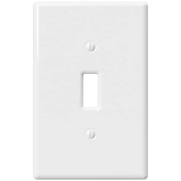 Amerelle Metro White 1 gang Stamped Steel Toggle Wall Plate - 3000TW
