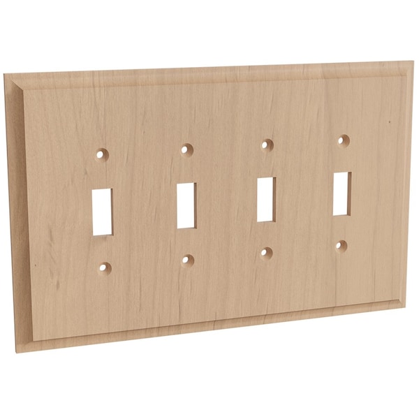 Designs Of Distinction Quad Light Switch Plate - Alder - 01454001AL1