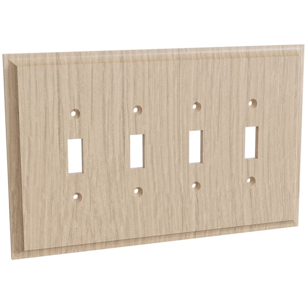 Designs Of Distinction Quad Light Switch Plate - White Oak - 01454001WK1