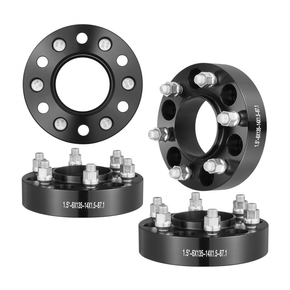 VEVOR 1.5" 6"x5.3" Wheel Spacers Wheel Adapters 6 Lug Forged Spacer 4 PCS Black - LSSFLP15YC6X1GP2WV0