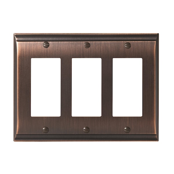 Amerock Candler 3 Rocker Oil Rubbed Bronze Wall Plate - 1906992