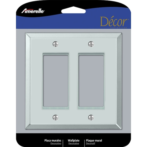 Amerelle Decora Mirror Clear 2 gang Acrylic Rocker Wall Plate - 66RR
