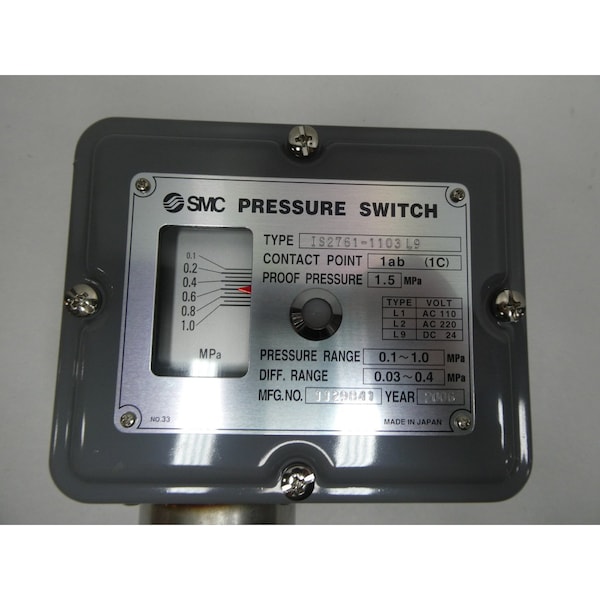 Interruptor de presión Smc 3/8 pulgadas 0.1-1Mpa 110/220V-CA 24V-CD - IS2761-1103L9