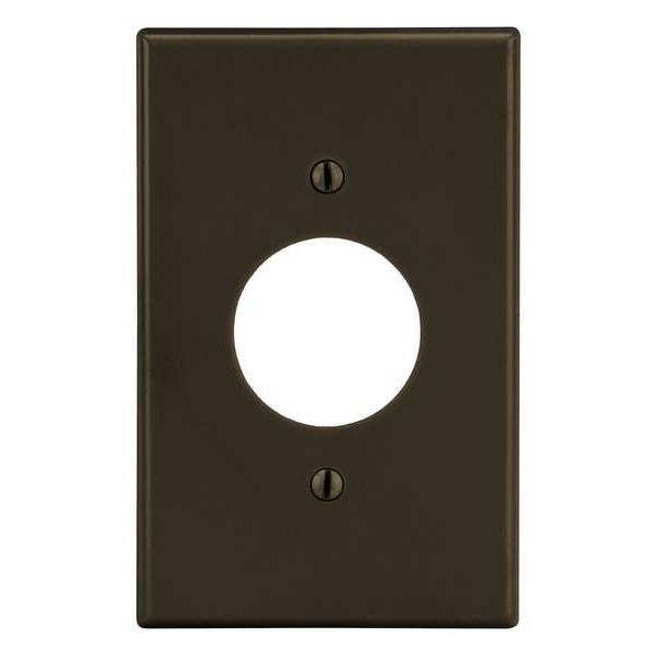 Hubbell Single Receptacle Wall Plate, Number of Gangs: 1 Plastic, Smooth Finish, Brown - P7