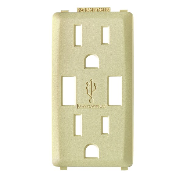 Leviton COMBINATION DEVICE SWITCH GD CST WH RENU USB CHGR 15A REC FACEPL - RKAA1-GC