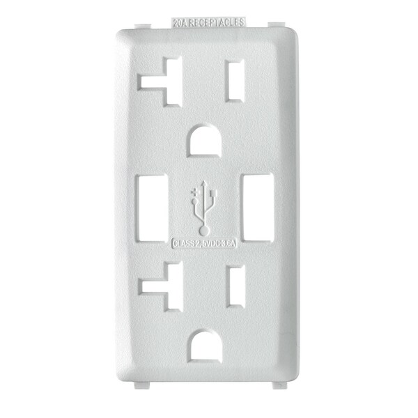 Leviton COMBINATION DEVICE SWITCH WH/WH RENU USB CHARGER 20A REC FACEPLATE - RKAA2-WW