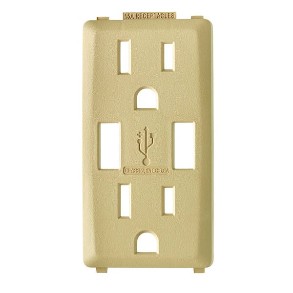 Leviton COMBINATION DEVICE SWITCH DAP TAN RENU USB CHGER 15A REC FACEPLATE - RKAA1-DT