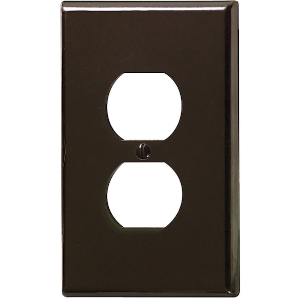 Leviton 1-Gang Smooth Plastic Oversized Outlet Wall Plate, Brown - 001-85103