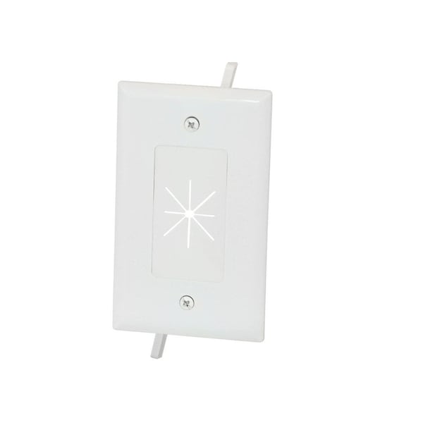 Monoprice Cable Plate with Flexible Opening, Number of Gangs: 1 ABS Plastic, White - 12584