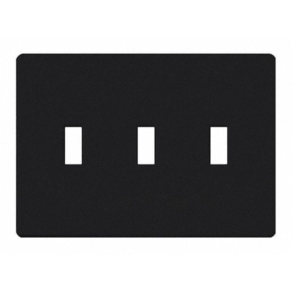 Lutron Traditional Fassada Wall Plates, Number of Gangs: 3 Gloss Finish, Black - FG-3-BL