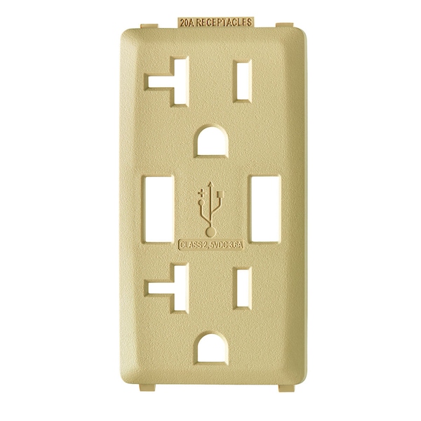 Leviton COMBINATION DEVICE SWITCH DAP TAN RENU USB CHGER 20A REC FACEPLATE - RKAA2-DT