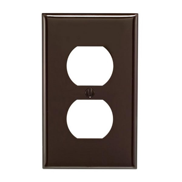 Ezgeneration 1 Gang Brown Receptacle Wall Plate - EZ156335