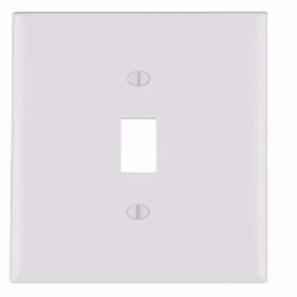 Leviton Antimicrobial Powder Coated White 1 gang Thermoset Plastic Toggle Wall Plate - 88001-2AW