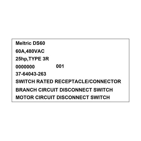 Meltric 37-64043-263 RECEPTACLE - 37-64043-263